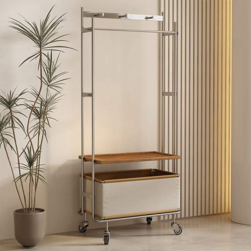 Coat Rack Solid Structure Chic Design, Griege