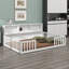 Structure de lit pour enfants avec tablettes de rangement latérales et garde-corps pour enfants-129042645