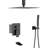 Shower System With Waterfall Tub Spout,16 Inch Ceiling Mount Square Shower System With Rough-In Valve-122404543