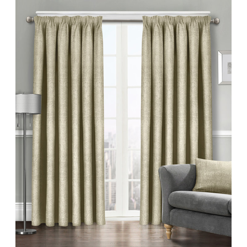 Faliha Curtain, 66cm Width x 72cm Drop, Latte