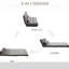 Fauteuil-lit pliant, gris foncé avec réglable, 2 coussins, peu encombrant, structure solide, stable