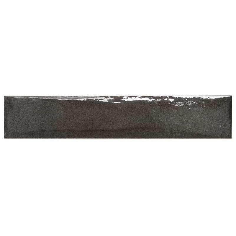 Paint 3x16 Glossy Porcelain Tile, Nero Black
