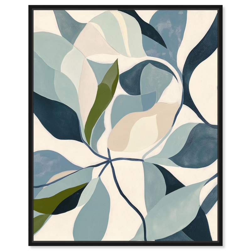 Art floral coloré sur toile tissé Botanicals II par Art Remedy, H 21 po x l 17 po, Cadre flottant noir