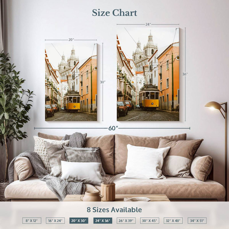 Mehar Alfama Yellow Tram, 36" H x 24" W