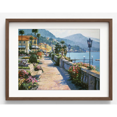 «Bellagio Promenade» par Howard Behrens, reproduction d'art du lac de Côme, affiche italienne, cadeau pour Nonna, idée de cadeau romantique