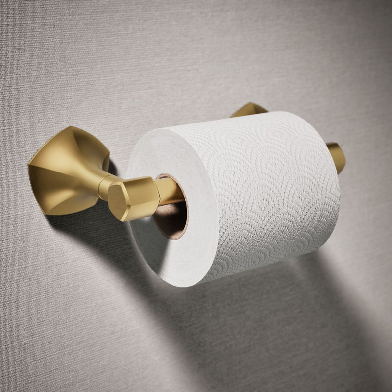 Occasion Pivoting Toilet Paper Holder, Gold