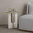 Modern Side Table, White & Oak, 15.7 x 18.5 x 15.7 inches | 100% Melamine Coated Particle Board, Thickness: 0.7 inches | Sturdy Design with 33 lbs Weight Capacity | Ideal for Living Room or Bedroom, Stylish & Functional-375844909-375844910