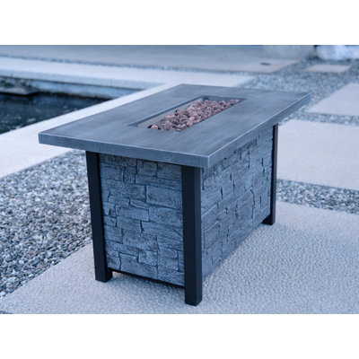 Foyer de table d'extérieur au gaz propane - procédé de sculpture résistant aux températures élevées de 50 000 BTU