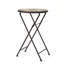 Table de bout d'extérieur pliable Silvester avec plateau en mosaïque de céramique beige et cadre en fer noir, 14 po x 14 po x 22 po, table d'appoint de patio pour le jardin, balcon, style transitionnel