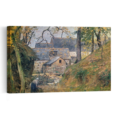 A Farm At Montfoucault, 1894 Impressionist Abstract Contemporary Architecture Wall Art Print - Print