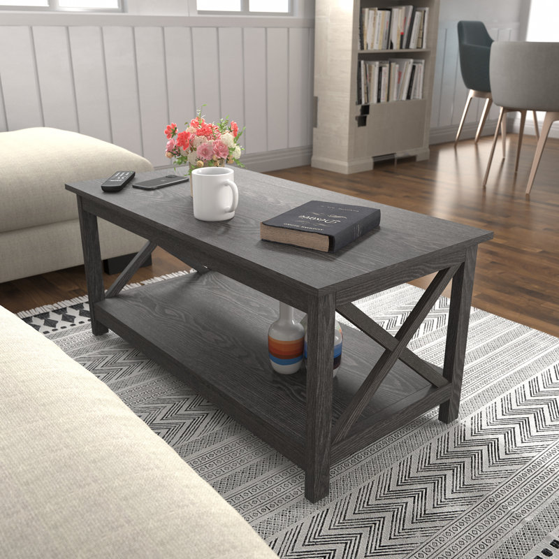 Nora Coffee Table with Storage, Dark Gray