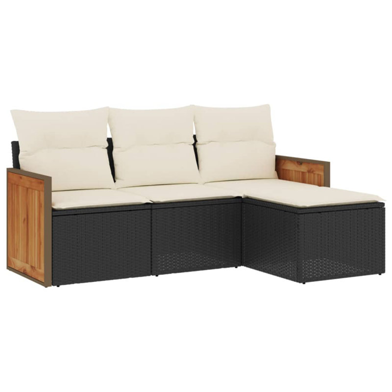 Ensemble de canapé de jardin Vidaxl, Noir