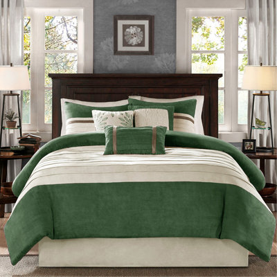 Ensemble de couette 7 pièces en faux suède King