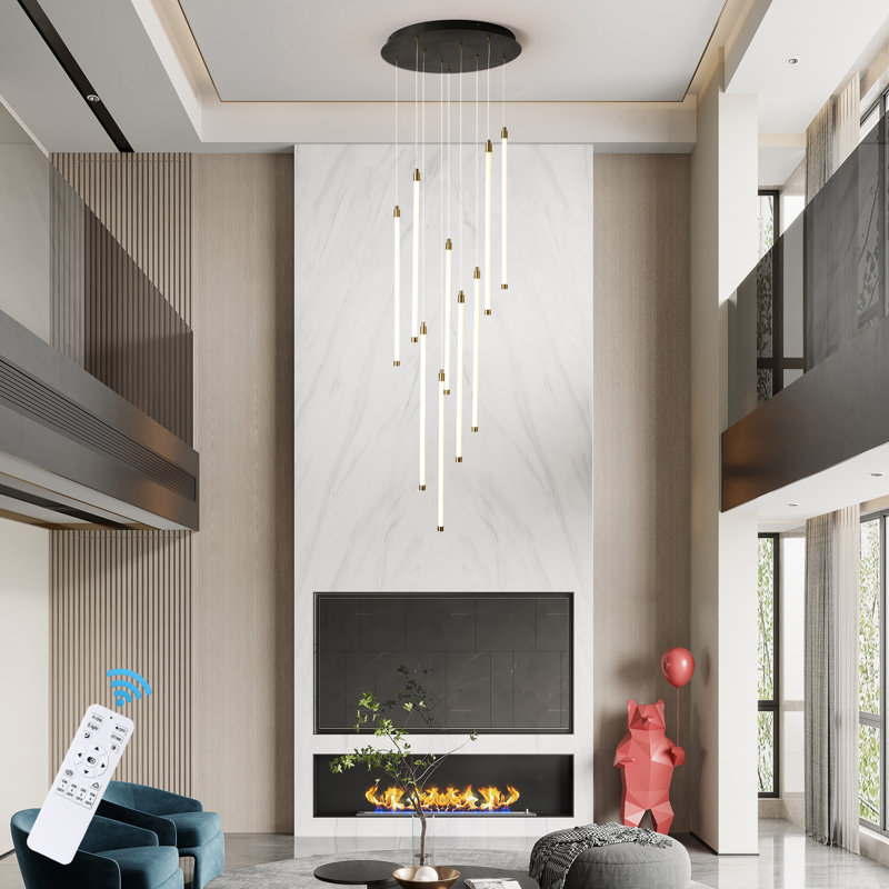 Keiri Modern Dimmable LED Staircase Cluster Pendant, 9