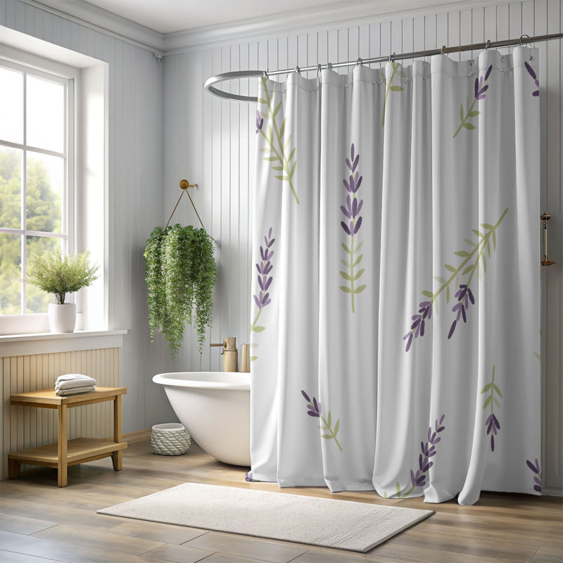 Rideau de douche standard 1 pièce Pure Grace, H 74 po x l 71 po