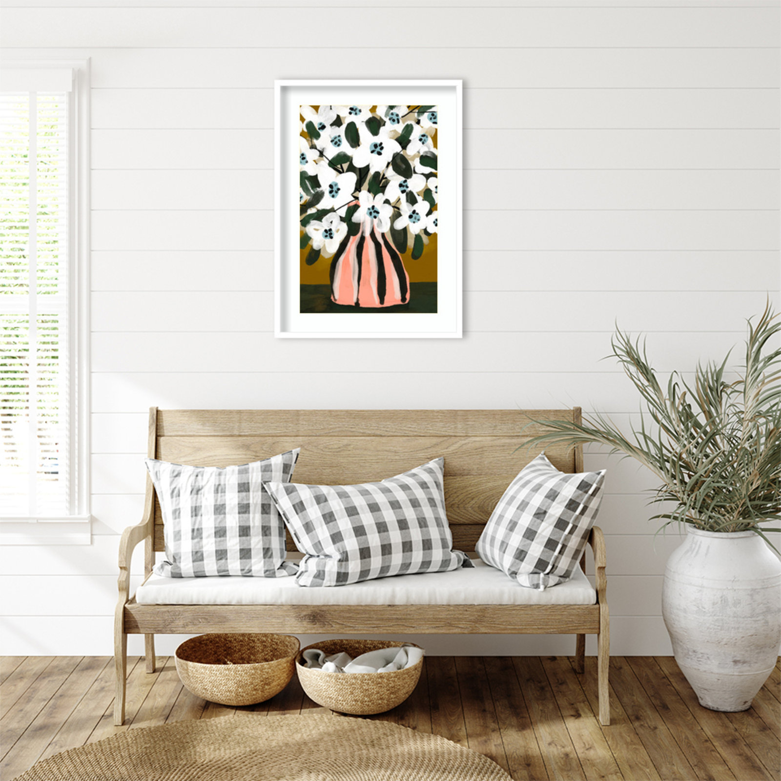 Pastel Flower Impression No 9 by Treechild Wood Framed Wall Art Print, White, 33" H x 24" W