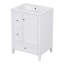 Meuble-lavabo de 24 po avec rangement, tablette réglable, panneau de fibres à densité moyenne et bois d'hévéa, cloisons amovibles-1145772654-1145772655