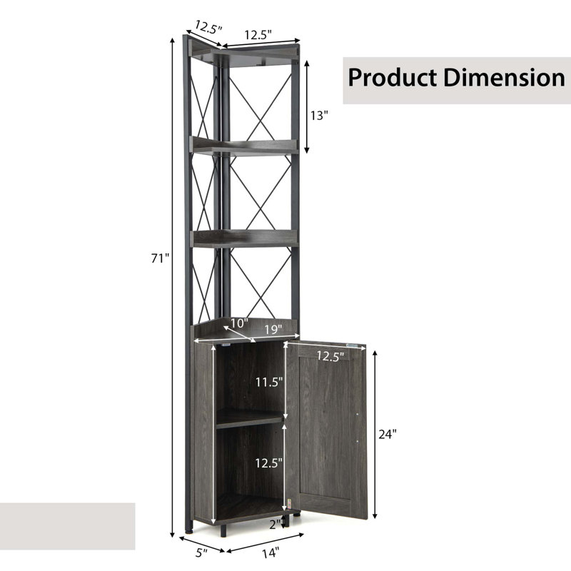 Imron Corner Storage Bookcase