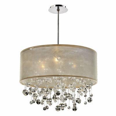 6 - Light Dimmable Drum Chandelier