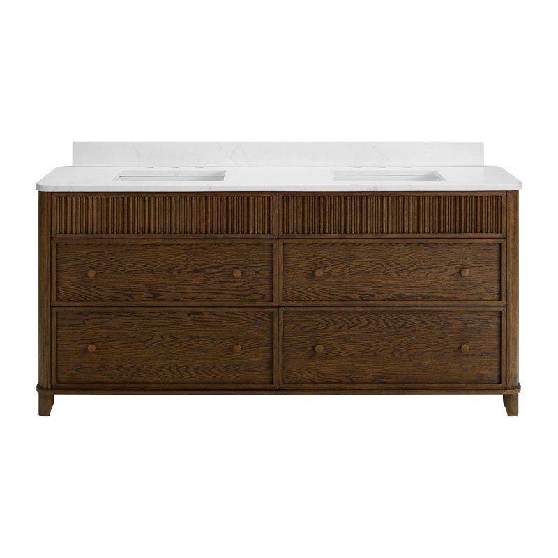 Kathryne 36" Bathroom Vanity In Natural Enhanced Oak, 72", Enhanced Brown Oak