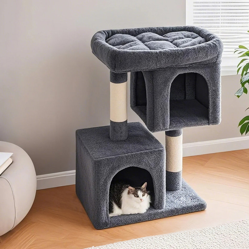 Arbre à chat Franjo, Gris fumé, H 29,1 po x l 23,6 po x P 15,4 po