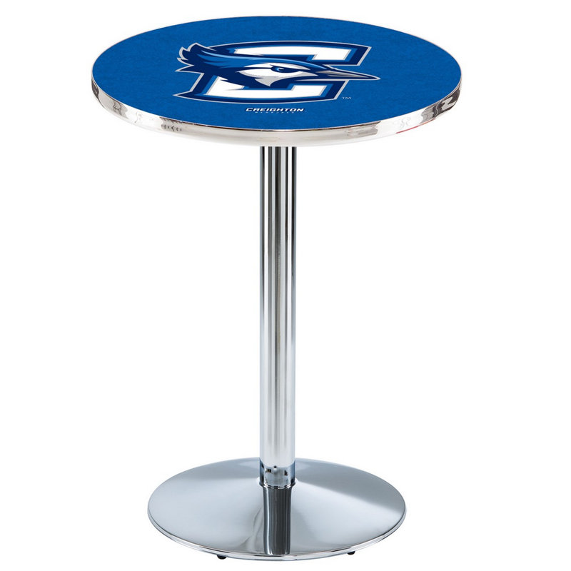 Round Metal Base Dining Table, Chrome, Creighton University