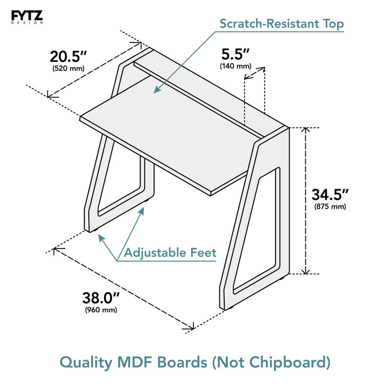 Ceriyah Writing Desk, Charcoal Black