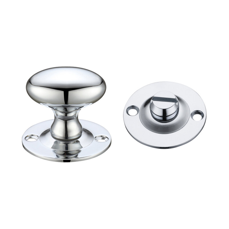 Oval Thumb Turn with Coin Release Rosette, Polished Chrome