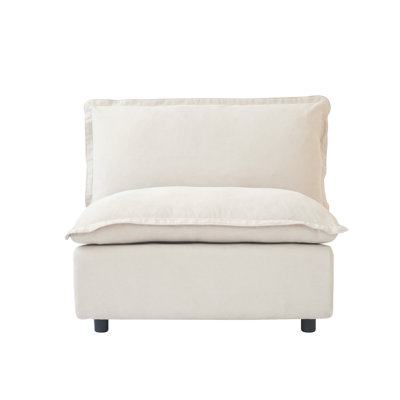 Upholstered Modern Linen Fabric Power Armless Chair