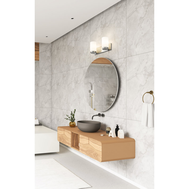 Meuble-lavabo 2 lumières Rosevale, Nickel brossé