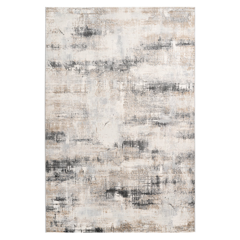 Salsa Abstract Area Rug, Rectangle 80 x 150cm, Grey/Brown/Blue