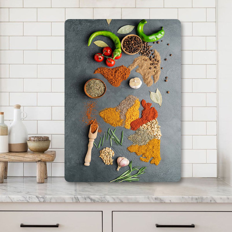 Flourish Premium Tempered Glass Cutting Board, 11.8 x 15.7 inches | Antibacterial, Easy Clean, Non-Slip Silicone Feet | 100% Durable Glass, Thickness: 0.16 inches | Ideal for Kitchen Prep, Safe & Stylish Cooking Solution