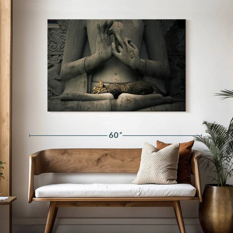 Adella Buddha Cat, 32" H x 48" W