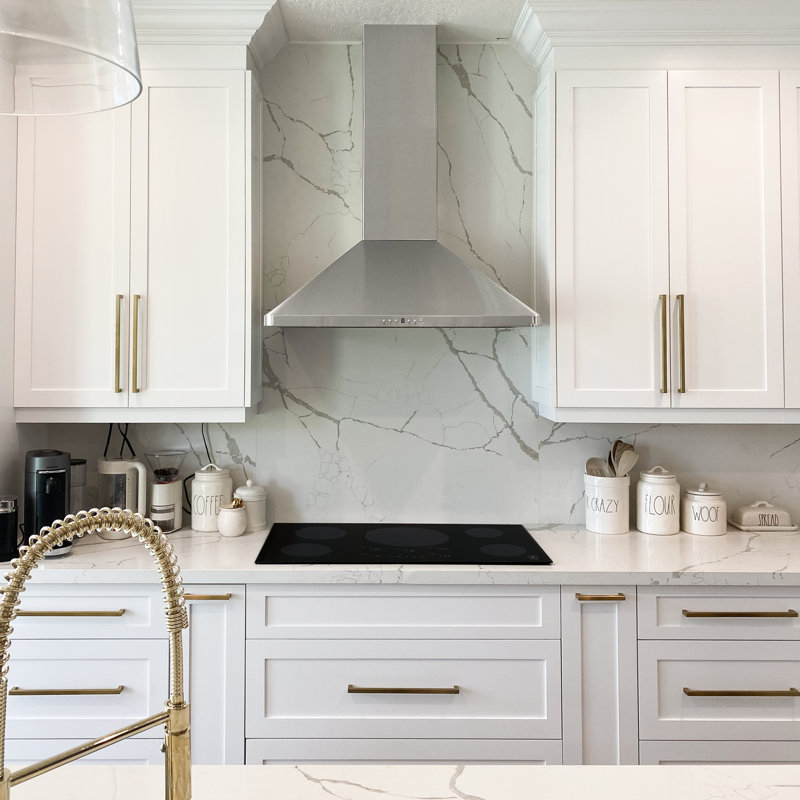 30" KF 400 CFM Convertible Wall Mount Range Hood in Brushed Stainless Steel