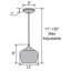 Luminaire suspendu en forme de dôme à 1 lumière Gagne 1-189802638-189802672