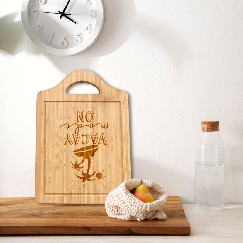 Planche à découper en bambou 1 pièce Vacay Mode On, 18 po x 12 po