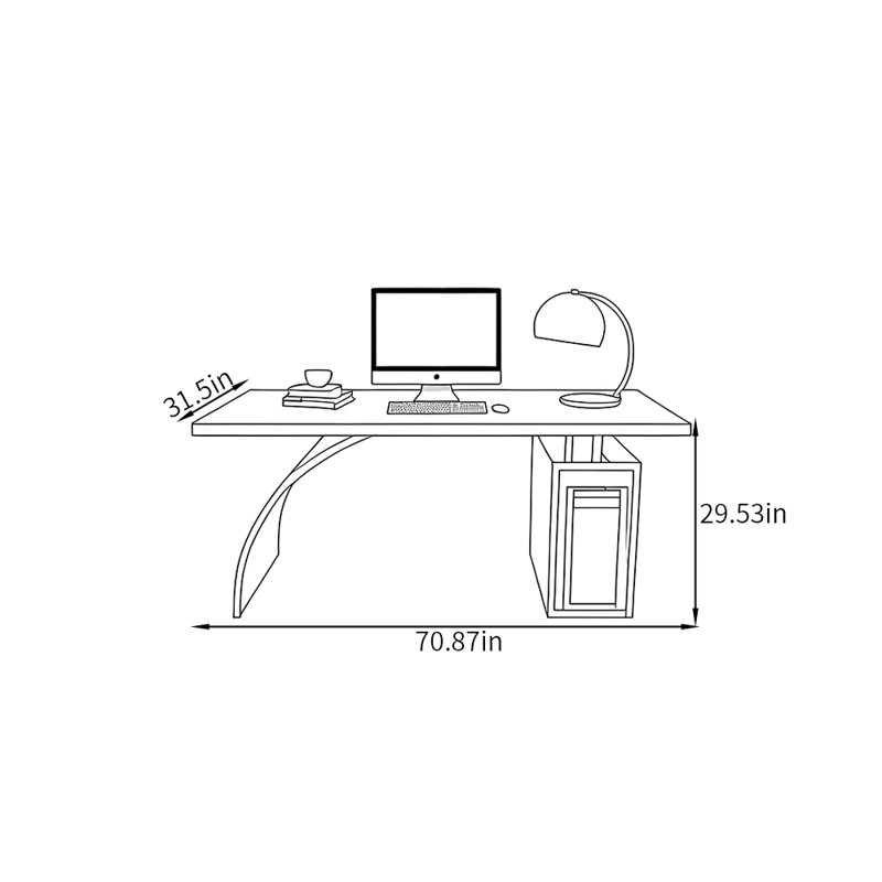 Pinkney Writing Desk, 29.53" H x 70.87" W x 31.5" D