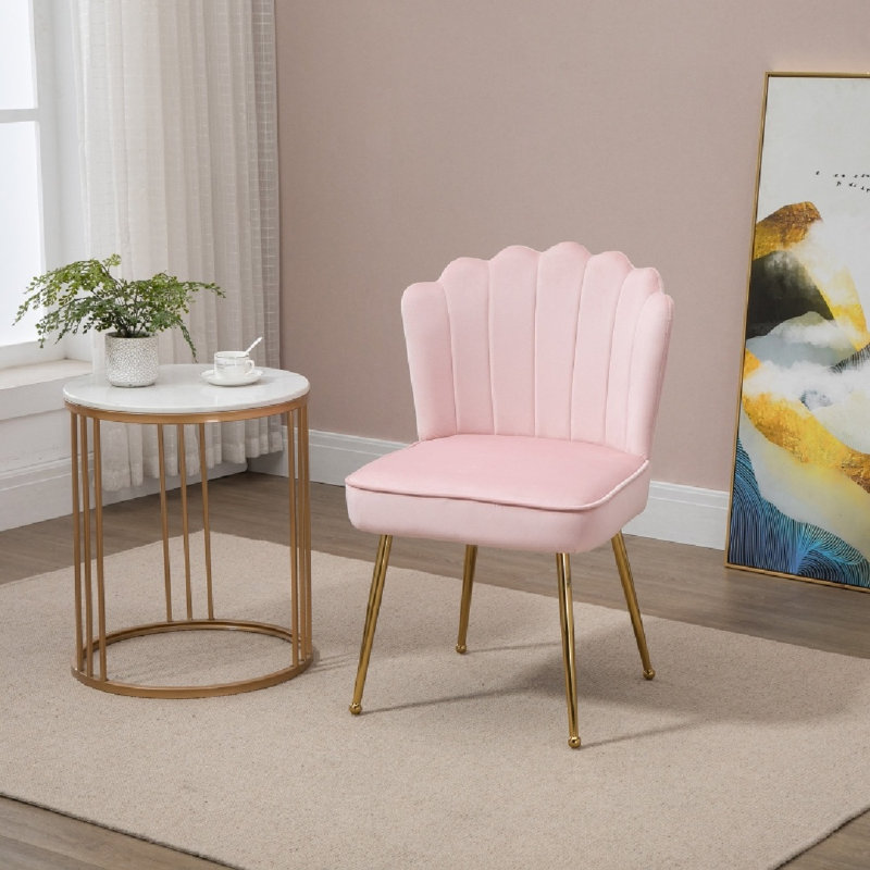 Velvet-Feel Accent Chair -, Pink
