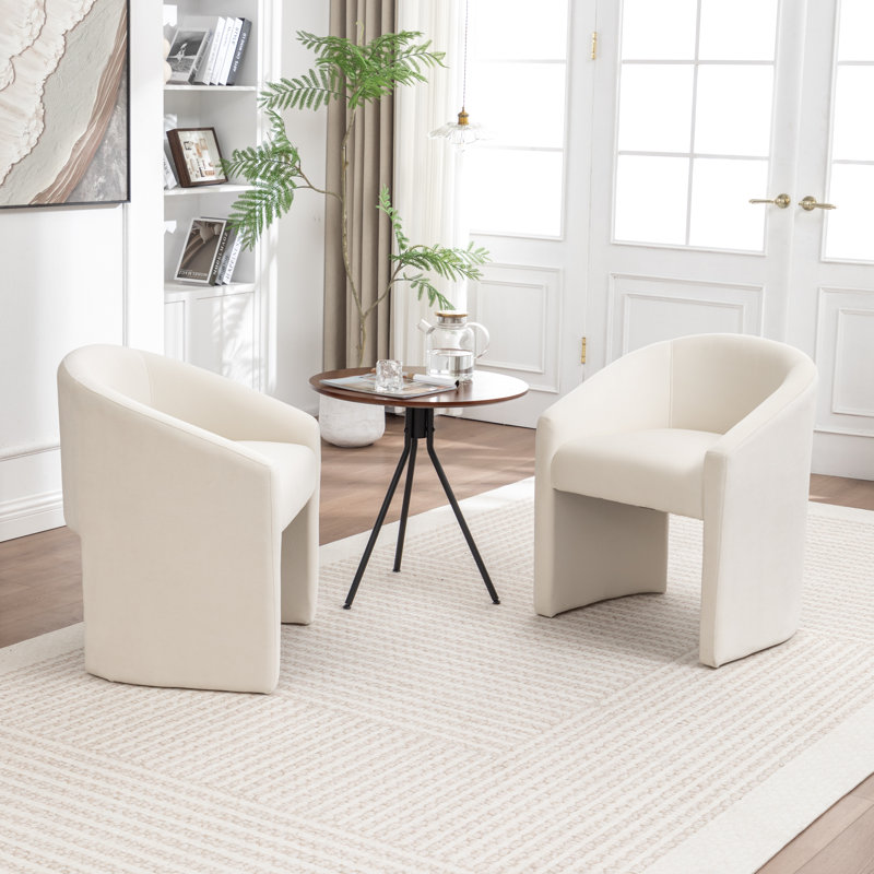 Halley Velvet Upholstered Dining Chair, Beige