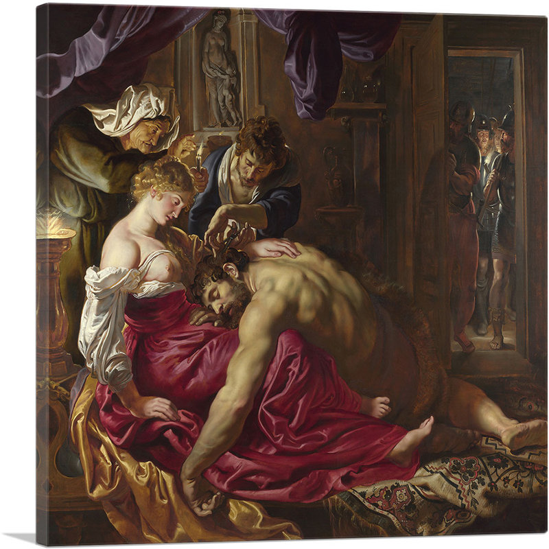 «Samson and Delilah» par Peter Paul Rubens, reproduction d'art sur toile tendue, H 12 po x l 12 po x P 0,75 po
