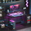 Tajolosa Steel Computer Desk with Built-In Electrical Outlet