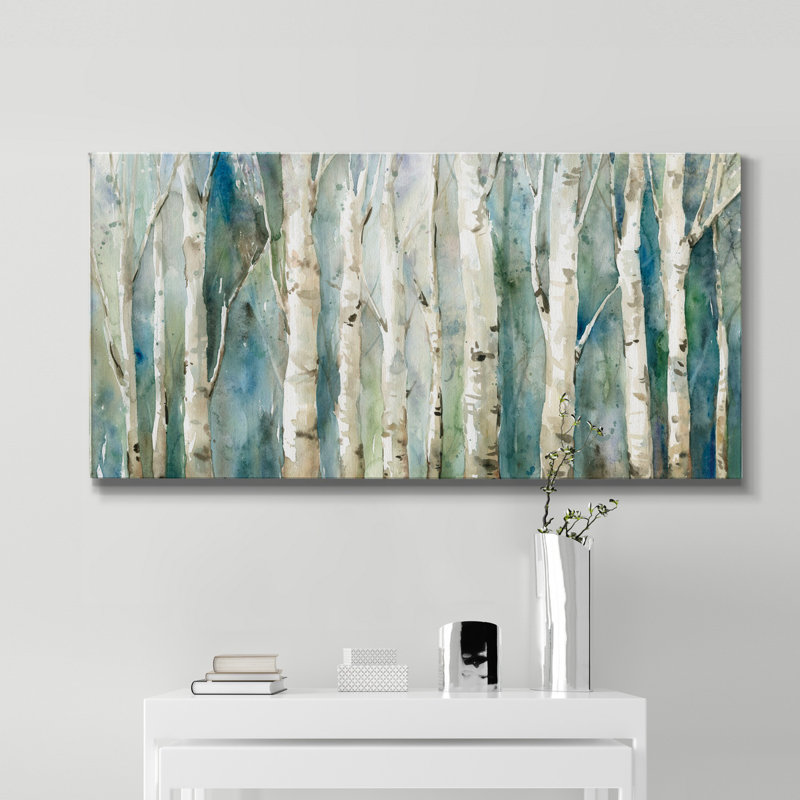 Birch River Walk - Toile tendue avec châssis de qualité supérieure - Prêt à être accroché, H 40 po x l 20 po x P 1,5 po