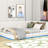 White Upholstered Platform Bed With Ports And Led Belt - Solid Wood + Framework, Long-Lasting Durability Full Size Adjustable Construction, Practical Function
