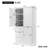White Tall Wide Storage Cabinet 3 Drawers Bathroom Office