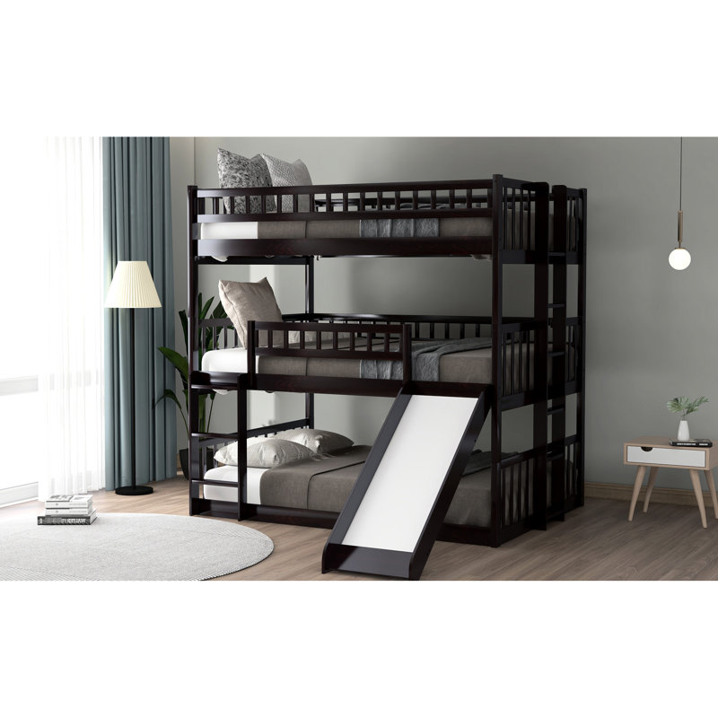Lit double superposé double pleine grandeur, avec cadre en bois, avec option de rangement pour la chambre à coucher, pouvant accueillir plusieurs personnes
