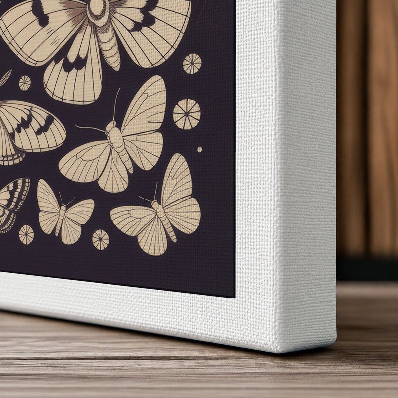 Cat Mandala Boho 1 Piece Wrapped Canvas Wall Art, 24x16 - 61.0 x 40.6 cm, White Border