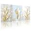 Ensemble de 3 tableaux muraux sur toile tendue, motif floral de callas blanches, pour salon, chambre et décoration intérieure.-676706133
