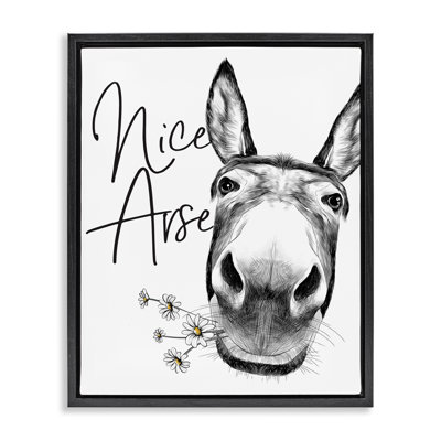 «Nice Ass Donkey Pun», art mural encadré sur toile flottante par lettré et doublé
