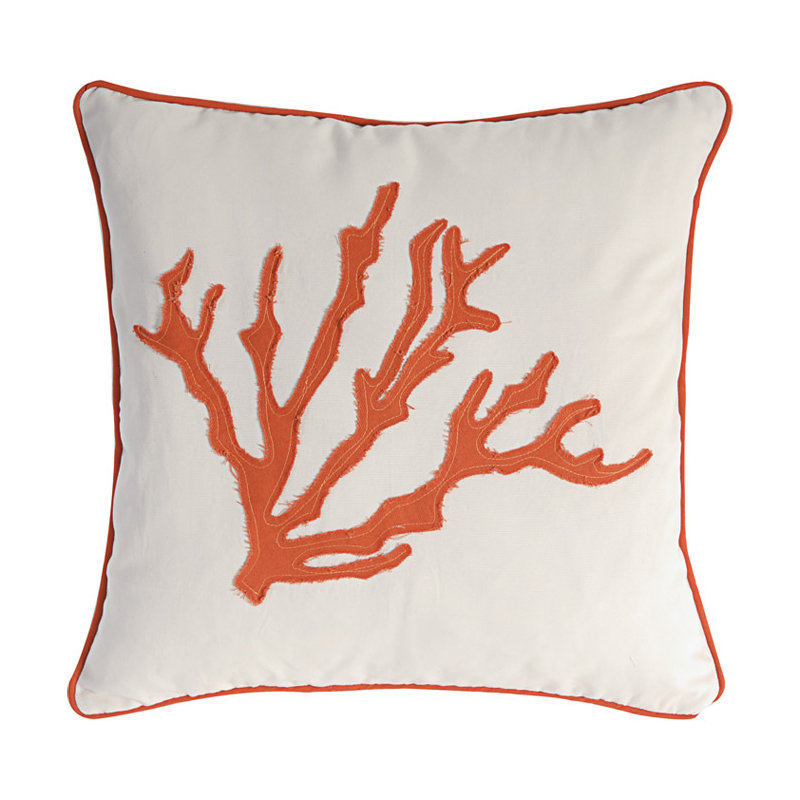 Coral Throw Pillow in Orange