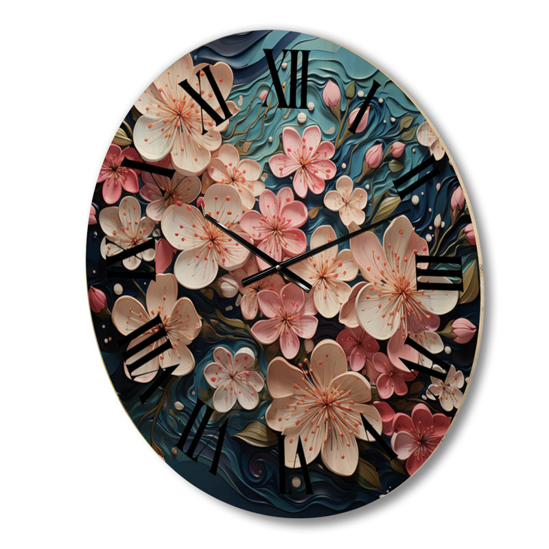 Horloge murale surdimensionnée en fleurs, Grand